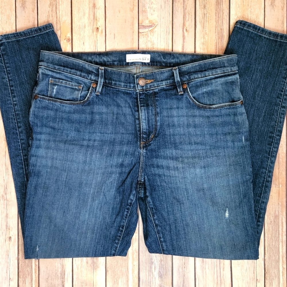 LOFT Relaxed Skinny Fit Denim Blue Jeans